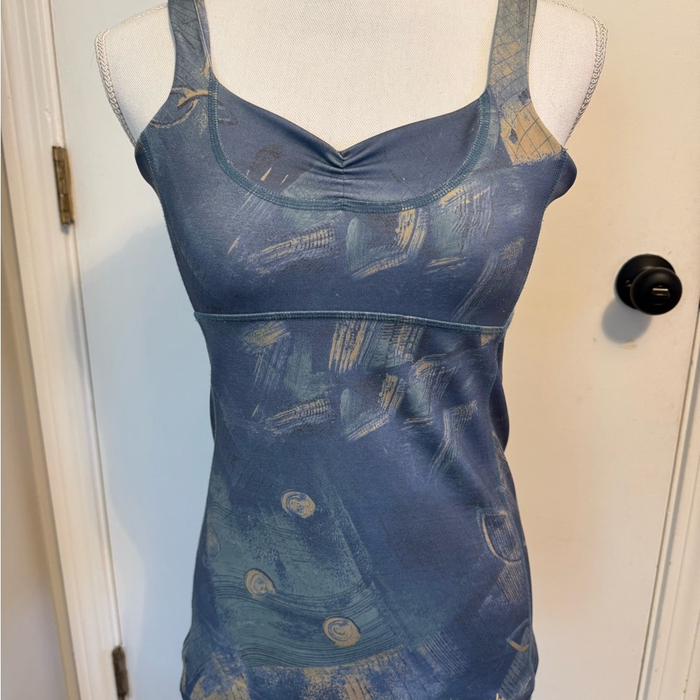 Mika Yoga Wear Blue Fitted Sleeveless Tank Top